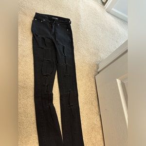 Black ripped jeans - new (worn once)